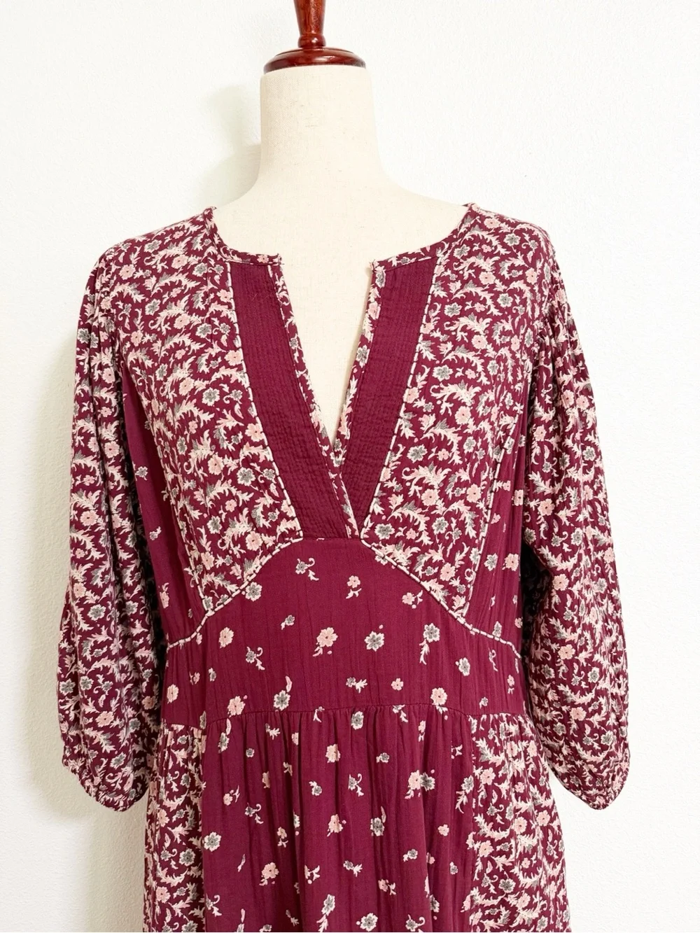 Fat Face Kelly Red Wild Ditsy Floral Cotton Boho Midi Dress - Picture 5 of 15